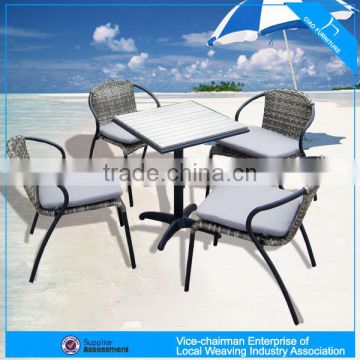 A - outdoor furniture synthetic rattan chair ps-wood table set 711+646