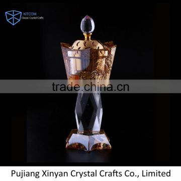European style golden metal crystal incense burner