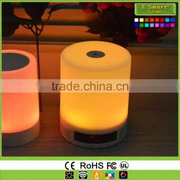 LED Bluetooth Speaker,Portable Wireless Speakers with Multi-Color Changing LED Table Lamp, Alarm Clock Smart Light Speaker