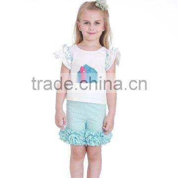 Fashion toddler islamic clothes muti-color summer shorts girls ruffle shorts