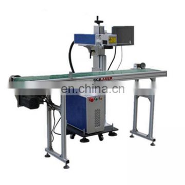 Free training manufacturer economical conveyor belt fiber laser marking machine 30w price in Jinan