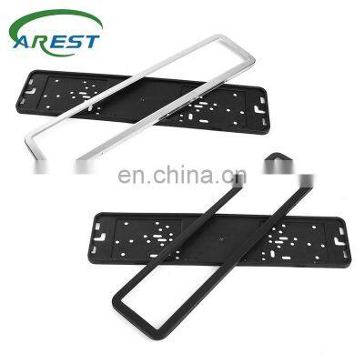 Set of Stainless Steel European / German / Russian 8K Car License Plate Frame Number plate Holder