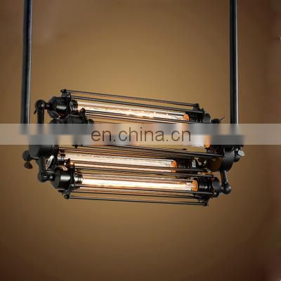 Vintage Metal Pendant Light 4 Heads Long Tube Indoor Loft Lamp CE