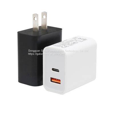 Mobile Phone Chargers, QC3.0 + PD Type C Travel Adapter, Wall Charger, GaN Charger