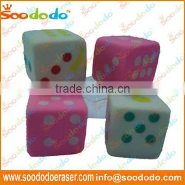 Fancy Dice Shaped Erasers For Promotional Gift
