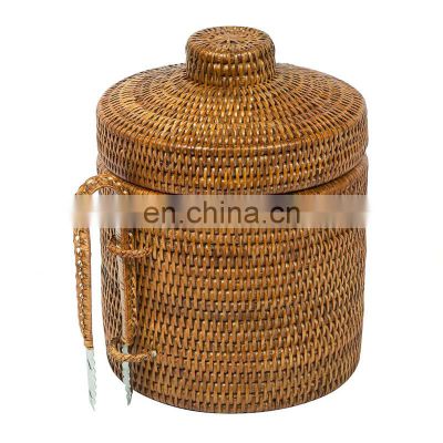 Hot Sale Rattan Ice Bucket complements your bar stainless Ice Buckets & Tongs with Lid Vienam Supplier Cheap WHolesale