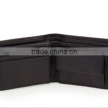 Genunie leather double slot wallet rifd bifold coin pocket wallet for men