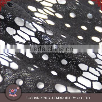 Good price excellent quality black polyester water soluble chemical lace fabric