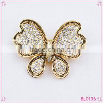 China wholesale cheap fashion butterfly rhinestone brooch popular brooch for women