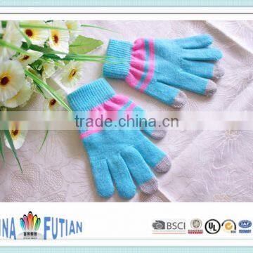 FUTIAN popular wholesale Customized Plain colors Touch screen Gloves acrylic winter gloves