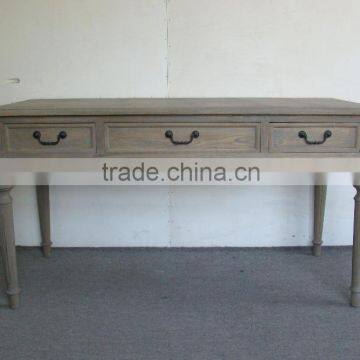 vintaged industrial with a metal solid wood desk