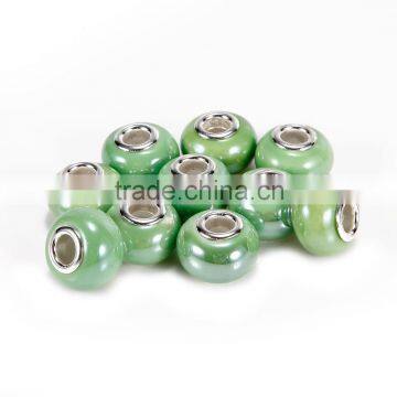 Hot Selling Porcelain 10 pcs Green Color Glass Beads Loose Beads
