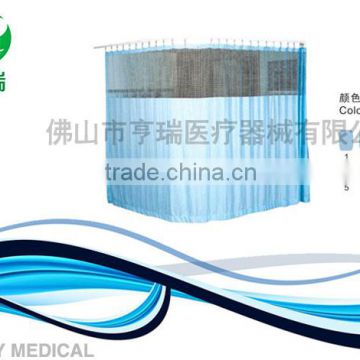 Sky bule antibacterial hospital curtain for emergency room with aluminum track