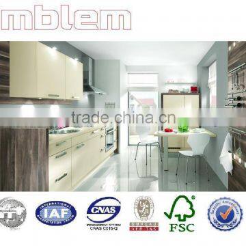 Wood grain melamine carcass and lacquer door kitchen cabinet