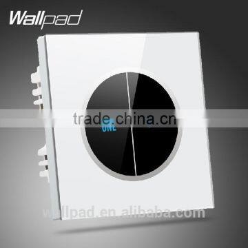Hot Design Wallpad Benz LED Waterproof UK White Tempered Glass Touch switch 110~250V 2 gang 2 way Smart Touch Light Wall Switch