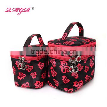 New Arrival Large Capacity Fashion Satin Cosmetic bags set