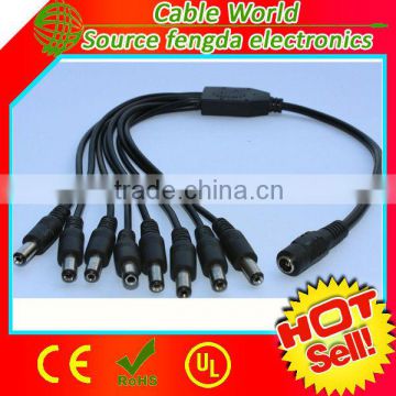 DC 5.5mm*2.1 mm extension power cable 1 female to 8 male