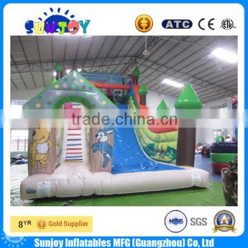 2016 PVC tarpaulin indoor lovely animal inflatable slide for kids