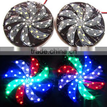 Waterproof 8 Fan Leaves Motorcycles Caution Strobe LED Flash Lights 4 Colors Safty Riding Light