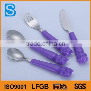 Cute design child tableware spoon knife and forks sets