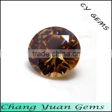 2mm Round Shape Champagne Color synthetic cz stone