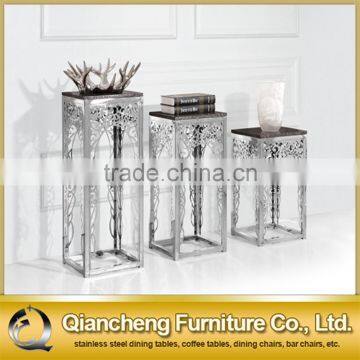 Square Top Silver Metal Flower Stand