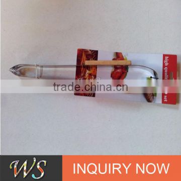 LFGB FDA food grade quality quranteed metal stainless teel food tong with wood handle