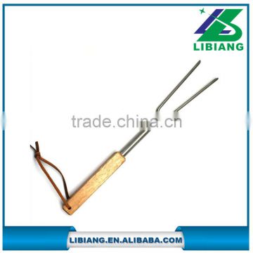 Hot sale telescopic bbq fork with wooden handle