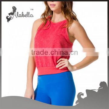 Women casual no sleeve knitted pullover boxy crop racer tank