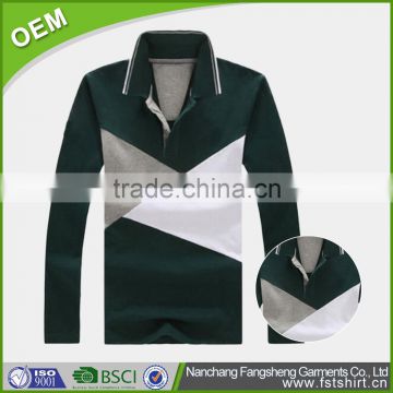 Casual comfortable 100% cotton polo shirt long sleeve