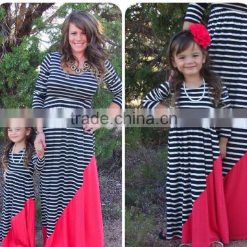 Custom Cotton Spandex Family set clothes Cmommy and me maxi Family dress sets
