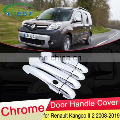 for Renault Kangoo II 2 2008~2019 MK2 Luxuriou Chrome Door Handle Cover Trim Car Set Styling Accessories 2009 2010 2011 2012 ABS