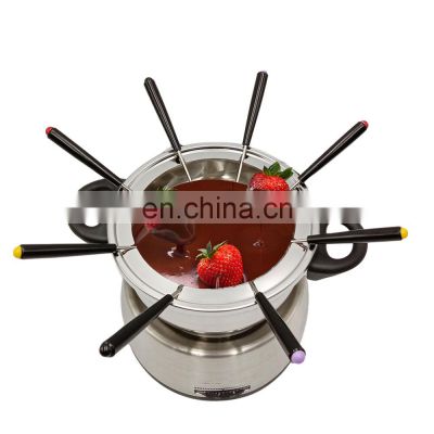 High Quality 800W Stainless Steel Electric Chocolate Cheese Fondue Hot Pot
