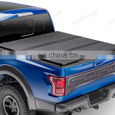 Excellent hard tri fold tonneau cover for F150 truck bed cover