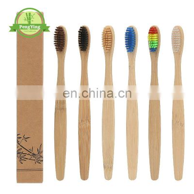 china factory Wholesale 100 % Healthy cheap Charcoal bamboo toothbrush