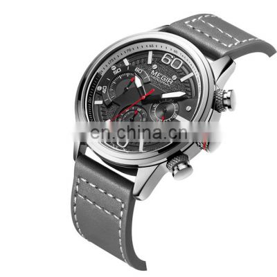 MEGIR 2110 Luxury Brands Leather Strap Quartz Watches Fashion Men Boys Wrist Watch