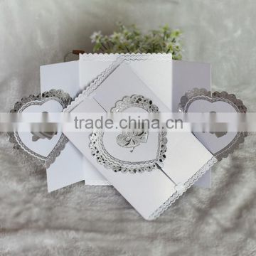 Wholesale Gatefold Silver Embossed Wedding Invitations Elegant Designs