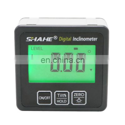 Portable Mini digital protractor inclinometer with green backlight digital level box with magnets base digital angle finder