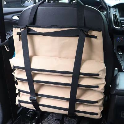 Vehicle-mounted storage bag with zippers Multifunctional storage bag