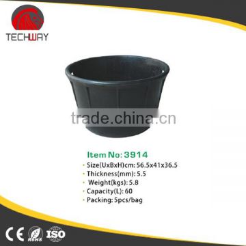 contruction rubber bucket,strong rubber pail with lip