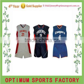 Customize college team high quality basketball jerseys/basketball uniforms/basketball wears