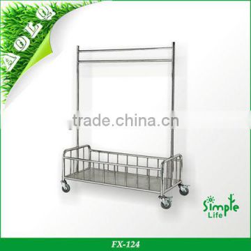 Hotel Moving Stainless Steel Clothes Rack