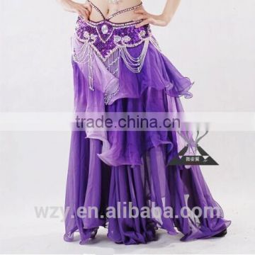 Gradual Change Color chiffon blue Long belly dance skirt for sale