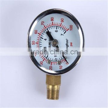 Durable Light Weight Easy To Read Clear Vacuum Small Pressure Gauge