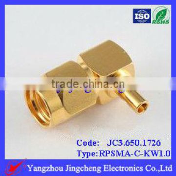 reverse polarity RPSMA male right angle crimp for RG178 cable