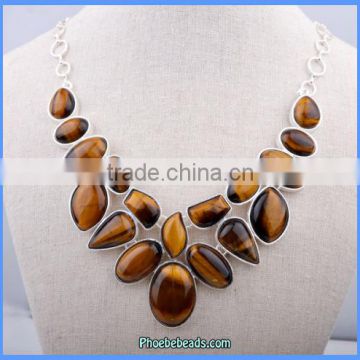 Wholesale New Arrival Yellow Tiger Eye Gemstone Necklaces GN-N002