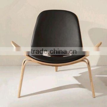 wood design chair soft seat shell chair