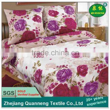 Bed sheet fabric with printing large flowers