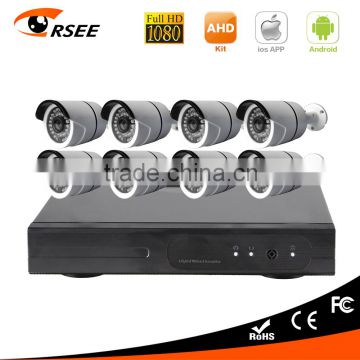 2016 hot product 8ch DVR kit with 1080P AHD cameras security alarm system