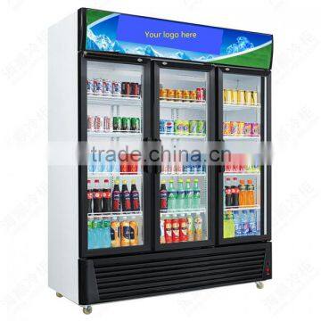 New Three Glass Door Beverage Display Fridges with Hinged door